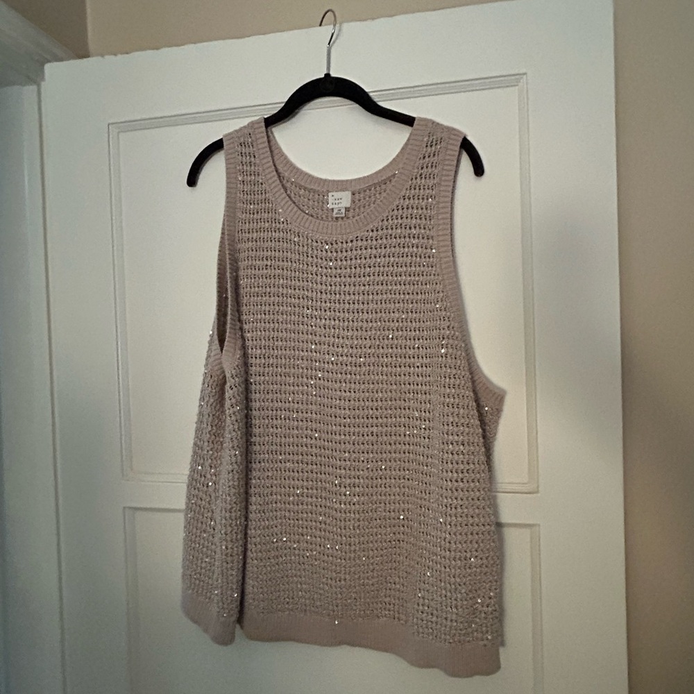 A New Day sparkle crochet tank, 3X